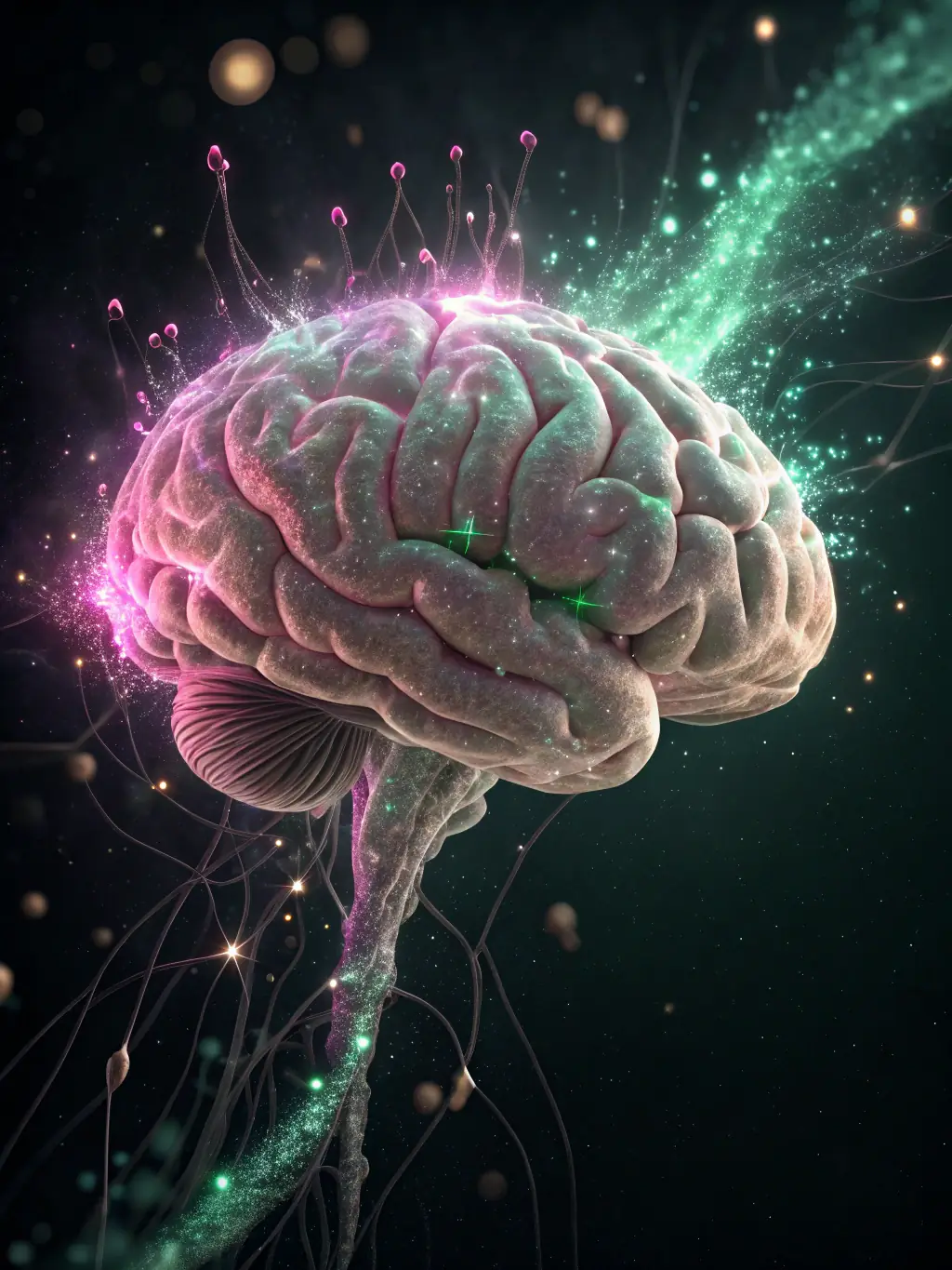 A stylized brain graphic with interconnected neural pathways, representing the cutting-edge research in Artificial General Intelligence.